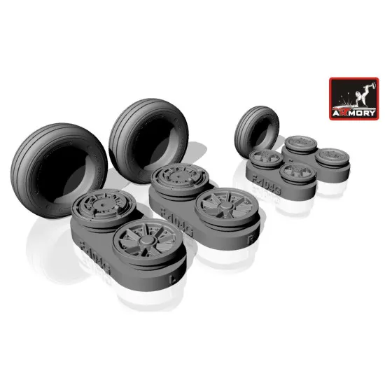 F-104G Starfighter wheels, w/ optional nose wheels, weighted 1/32 ARMORY AW32301