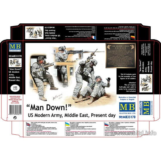 Man Down! US Modern Army Middle East Present day 1/35 Master Box 35170