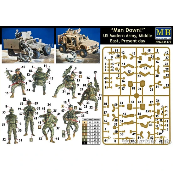 Man Down! US Modern Army Middle East Present day 1/35 Master Box 35170