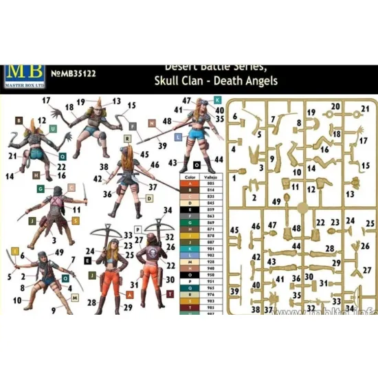 Us Stock Figures Desert Battle Series , Skull Clan - Death Angels 1/35 Master Box 35122