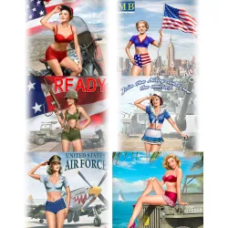 Us Stock Master Box Bundle Lot Of Military Pin-up Series 6 Plastic Kits 1/24
