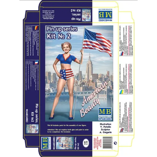 Us Stock American Beauty Girl Pin-up Series Betty Plastic Model Kit 1/24 Master Box 24002