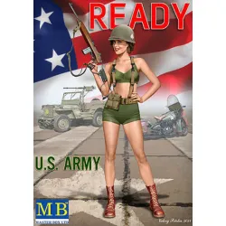 Us Stock Us Army Girl Pin-up Series Alice Plastic Model Kit 1/24 Master Box 24003