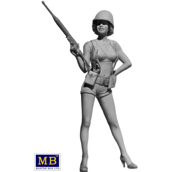Us Stock Us Army Girl Pin-up Series Alice Plastic Model Kit 1/24 Master Box 24003
