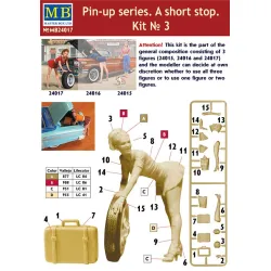 Us Stock Pin-up Series A Short Stop 3 Plastic Model Kit 1/24 Master Box 24017