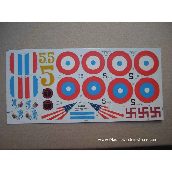 SPAD VII.c1 fighter (Lafayette and U.S.A.A.F Service) WWI 1/32 Roden 615