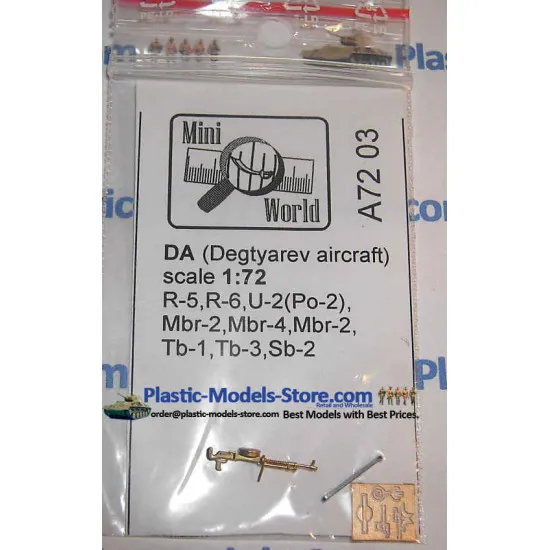 DA DEGTYAREV Aircraft Machine Gun MG 1/72 Mini World 7203