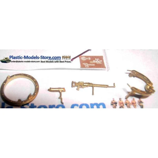 SHKAS Aircraft Machine Gun MG on turret TUR-9 Brass 1/72 Mini World 7205