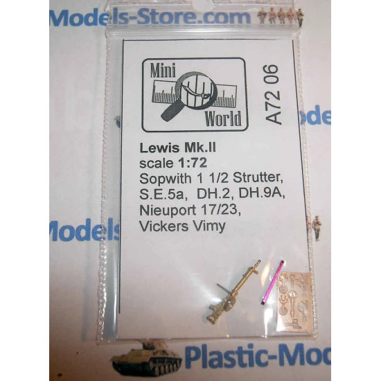 Lewis MK II Aircraft machine gun Brass 1/72 Mini World 7206
