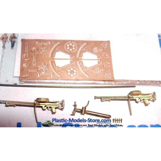 Lewis MK III Aircraft twin machine guns on Scarf ring (turret) Brass 1/72 Mini World 7209