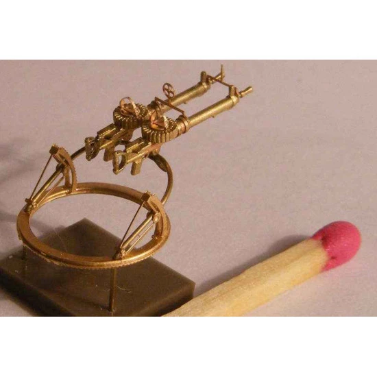 Lewis MK II Aircraft twin machine guns on turret Brass 1/72 Mini World 7208