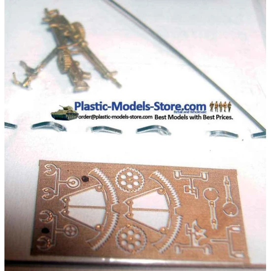 Lewis MK II Aircraft twin machine guns on turret Brass 1/72 Mini World 7208