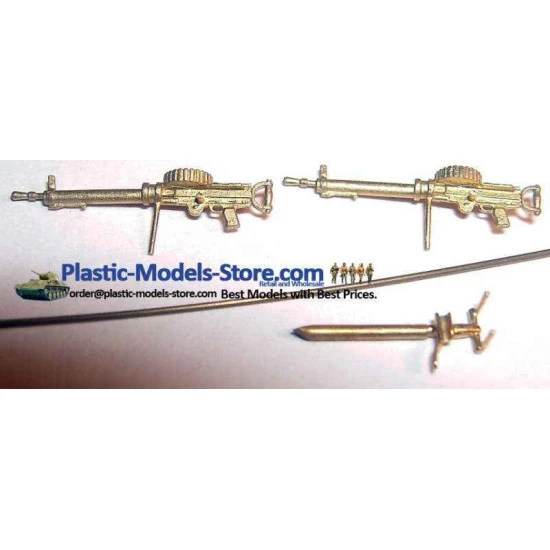 Lewis MK II Aircraft twin machine guns on turret Brass 1/72 Mini World 7208