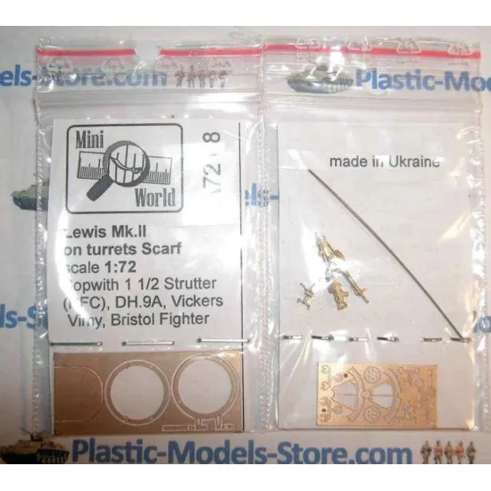Us Stock Lewis Mk Ii Aircraft Twin Machine Guns On Turret Brass 1/72 Mini World 7208