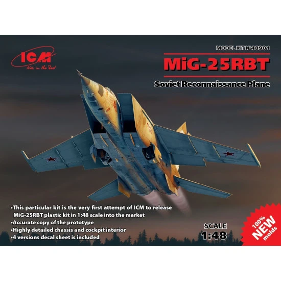 AIRPLANE MIG-25 RBT, SOVIET RECONNAISSANCE PLANE 1/48 ICM 48901