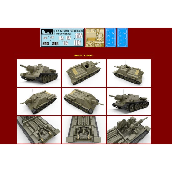 SU-122 MID PRODUCTION INTERIOR KIT 1/35 MINIART 35197