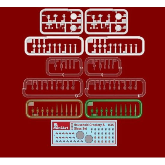 HOUSEHOLD CROCKERY GLASS SET 1/35 MINIART 35559