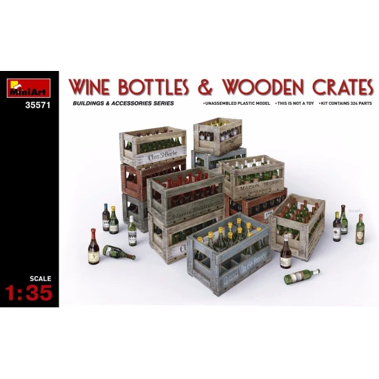 WINE BOTTLES WOODEN CRATES 1/35 MINIART 35571