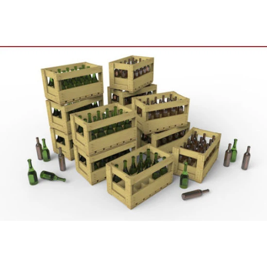 WINE BOTTLES WOODEN CRATES 1/35 MINIART 35571
