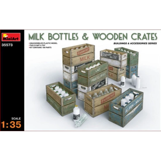 MILK BOTTLES WOODEN CRATES 1/35 MINIART 35573
