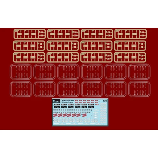 MILK BOTTLES WOODEN CRATES 1/35 MINIART 35573