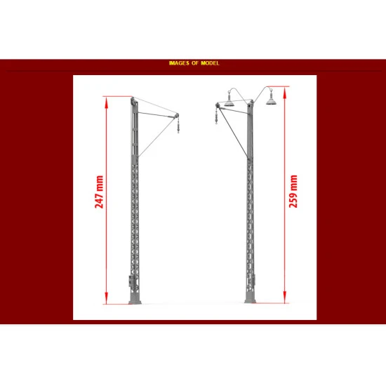 RAILROAD POWER POLES AND LAMPS 1/35 MINIART 35570