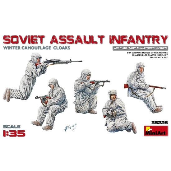 SOVIET ASSAULT INFANTRY (WINTER CAMOUFLAGE CLOAKS) 1/35 MINIART 35226