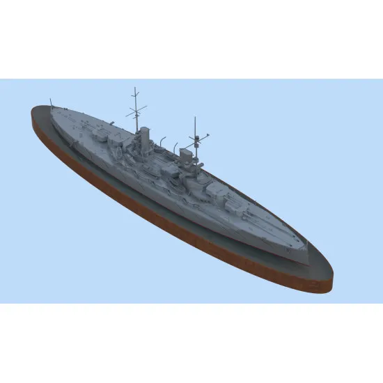 GROÃŸER KURFÃœRST (FULL HULL AND WATERLINE), WWI GERMAN BATTLESHIP 1/700 ICM S015