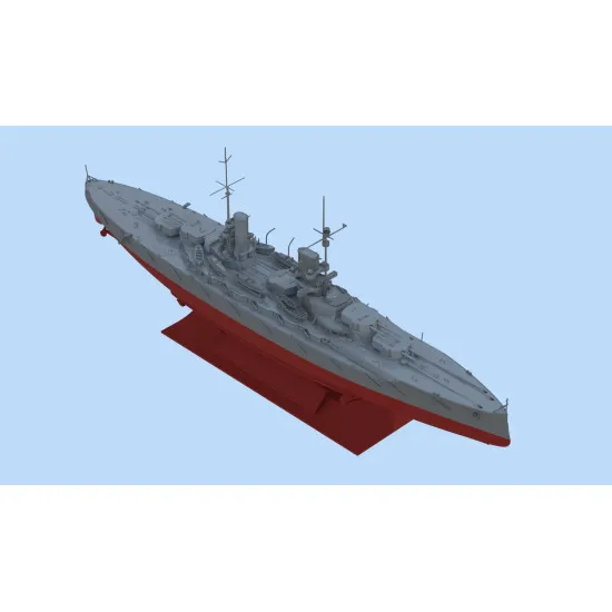 GROÃŸER KURFÃœRST (FULL HULL AND WATERLINE), WWI GERMAN BATTLESHIP 1/700 ICM S015