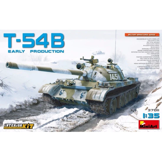 T-54B SOVIET MEDIUM TANK, EARLY PRODUCTION 1/35 MINIART 37011