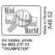 AIR INTAKE, PITOTS FOR MIG-21F-13, FOR TRUMPETER KIT 1/48 MINI WORLD 4852