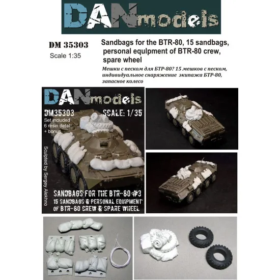 SANDBAGS FOR THE BTR-80. 15 SANDBAGS 1/35 DAN MODELS 35303