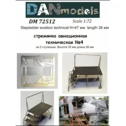 Us Stock Photo-etched Stepladder Aviation Technical 4 2 Steps, Height 35 Mm 1/72 Dan Models 72512