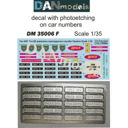 DECAL AND PHOTO-ETCHED SET 1/35 FOR UAZ-469, GAZ-66, STATE BORDER SERVICE OF UKRAINE 1/35 DAN MODELS 35006F