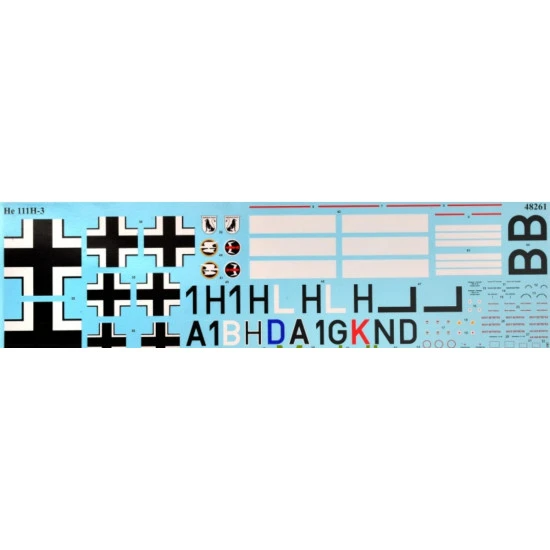 WW II German bomber He 111H-3, 2 MB 1/48 ICM 48261