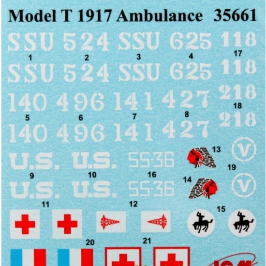 Scale plastic model kit Model T 1917 Ambulance with US Medical Personnel 1/35 ICM 35662