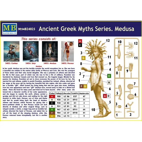 MEDUSA - ANCIENT GREEK MYTHS SERIES PLASTIC MODEL KIT 1/24 MASTER BOX 24025