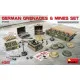 GERMAN GRENADES AND MINES SET - PLASTIC MODEL KIT SCALE 1/35 MINIART 35258
