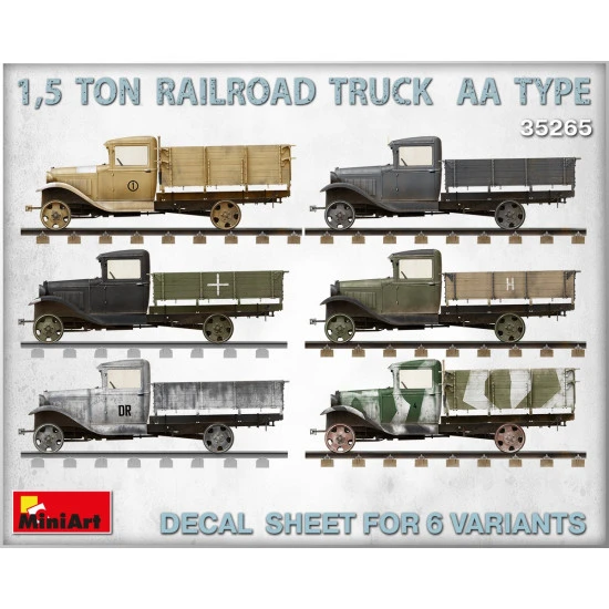 1,5 TON RAILROAD TRUCK AA TYPE - PLASTIC MODEL KIT SCALE 1/35 MINIART 35265