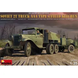 Us Stock Soviet 2t Truck Aaa Type W/Field Kitchen - Plastic Model Kit Scale 1/35 Miniart 35257