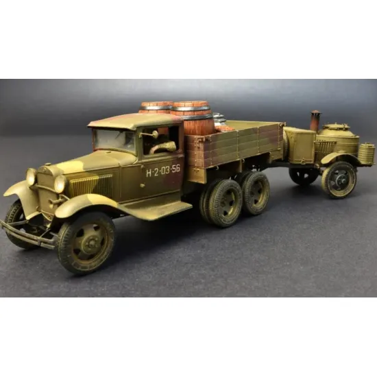 Us Stock Soviet 2t Truck Aaa Type W/Field Kitchen - Plastic Model Kit Scale 1/35 Miniart 35257