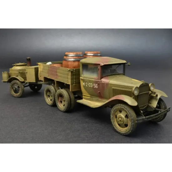 Us Stock Soviet 2t Truck Aaa Type W/Field Kitchen - Plastic Model Kit Scale 1/35 Miniart 35257