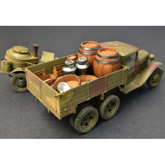 Us Stock Soviet 2t Truck Aaa Type W/Field Kitchen - Plastic Model Kit Scale 1/35 Miniart 35257
