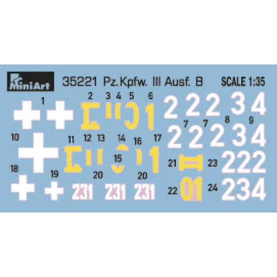MEDIUM TANK PZ.KPFW.III AUSF.B WITH 5 CREW FIGURES - PLASTIC MODEL SCALE 1/35 MINIART 35221