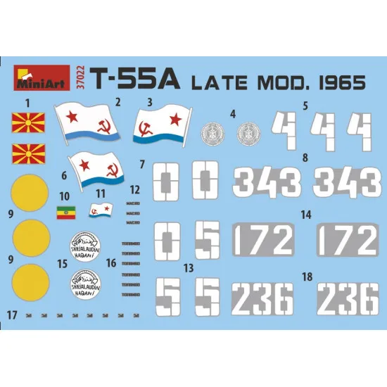 T-55A LATE MOD 1965 INTERIOR KIT - PLASTIC MODEL KIT SCALE 1/35 MINIART 37022