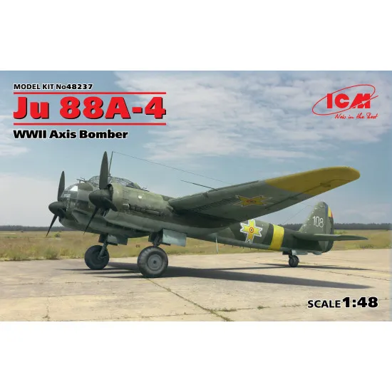 JU 88A-4 WWII AXIS BOMBER PLASTIC MODEL AIRCRAFT KIT SCALE 1/48 ICM 48237
