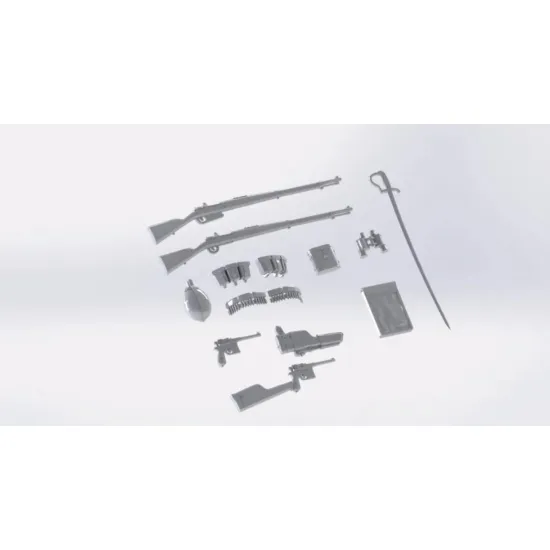 Us Stock Plastic Model Building Wwi Turkich Infantry Weapons And Equipment 1/35 Icm 35699
