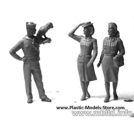 Women at War US Navy WAVES 4 fig 1/35 Master Box 3556