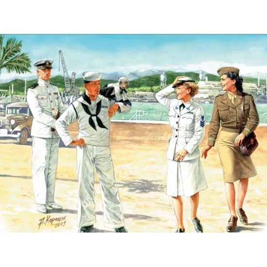 Us Stock Women At War Us Navy Waves 4 Fig 1/35 Master Box 3556