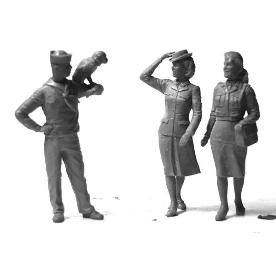 Us Stock Women At War Us Navy Waves 4 Fig 1/35 Master Box 3556